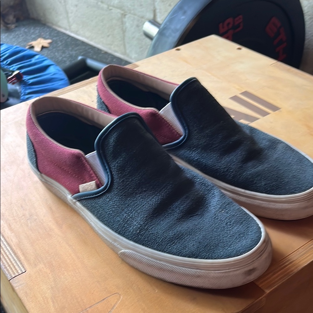 Vans Men's Slip-On Shoes - Blue  and Red